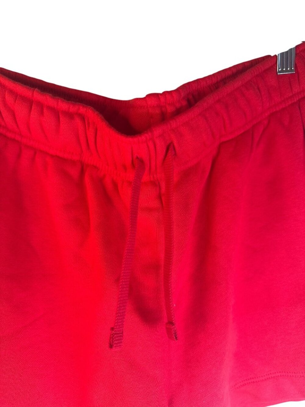 New Nike Red Drawstring Medium Mid-Rise Shorts 80% Cotton 20% Polyester - Picture 6 of 12